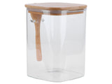 Square Storage Jar with Spoon Sealing Seasoning Container Coffee Bean Bottle for Kitchen1200ml V1294-YM0901-3118210085013
