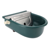 Livestock Water Bowl Trough Drinking Dispenser Farm Feeder Plastic with Iron Lid Float Ball Green V1294-YM0901-3111250020511