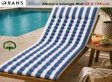 Rans Blue Alfresco Cotton Outdoor Indoor Lounge Mat 62 x 194 cm V442-RAN-CUSHION-ALFRESCOLOUNGEMAT-BLUE-RE