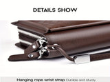 men's business clutch bag, large capacity handbag, double zipper wallet, multi card slots purse, PU V1106-918-60231-DAR-M