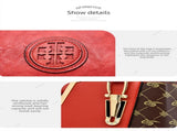 2 PCS Women's Handbag Set PU Leather Tote & Crossbody Purse Fashion Splicing Design Red V888-ELOSUNG44023