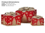 Christabelle Set of 3 Christmas Gift Box Display with LED Lights and Bows Decoration Ornament 112_MHA613