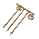 Swivel Towel Bar Antique Brass Towel Rack Rotated Towel Hanger Holder for Bathroom Three Rods V1294-YM0706-3112230060412