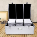 Embellir CD Case DVD Cases Storage Box 500 Discs Aluminium Case DVD Folders CASE-CD-500-SL