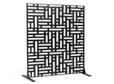 Metal Privacy Screen, 120 x 193cm, Outdoor Privacy Screens 3-Panel, Freestanding Outdoor Divider V952-DLSHWYSPMJS7CV2AZV0