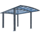 SHADE SHIELD Arched Single Carport 3.0m x 5.5m x 3.4m, Aluminium Alloy Frame, Polycarbonate Roof, V219-CPRSINPCSM4A