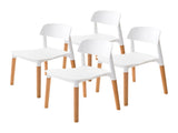 4X Retro Belloch Stackable Dining Cafe Chair WHITE V274-FT-J919-WH4
