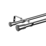 Marlow Silver Double Curtain Rod Steel Pole Pommel Set Extendable Adjustable CD1019-SL_NZ