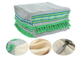 Comfortable Cotton Linen Foot Rest Ottoman with Folding Storage and Washable Cover V1369-AZ3-W-18256
