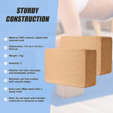 2 x Cork Yoga Block Organic Yoga Prop Accessory Exercise Brick V63-823991