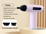 Pink Cordless Ionic Constant Heated Dryer with LCD Display & 9 Wind Speeds - USB Rechargeable V888-ELOSUNG49557