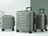 Wanderlite 3pcs Luggage Suitcase Set Trolley Travel TSA Lightweight Hard Case Grey Green LUG-ABS-BOS-3SET-GYGN