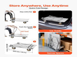 Platform Truck, 907.18 kg Capacity, Heavy Duty Steel Flatbed Cart with Swivel Wheels and Handle, V952-ZDPBC2000LBSULEYG001V0