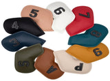Black Golf Iron Head Covers Set of 10 - Waterproof PU Leather Club Protectors with Embroidered V888-ELOSUNG23720