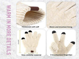 Womens Winter Knit Warm Hat L ong ScarfTouch Screen Gloves Set Caps Neck Scarves for Women Men for V1369-AZ3-W-01242