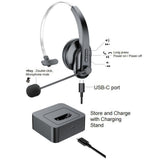 Bluetooth Wireless Headset with Mic and Charging Dock for PC and Call Center Use V1263-JX-6996