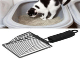 Reusable Metal Cat Litter Sand Scoop Sifter Shovel Pet Cat Cleaning Supplies BlackL V1294-YM0901-3117200151711