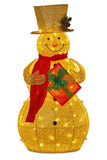 Christabelle 120cm Gold Outdoor Christmas Snowman with Lights 112_MHA325