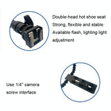 Adjustable Dual Arm Flash Bracket Mount For Hot Shoe PRL-51408650DBT