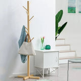 Solid Wood Coat Rack Stand in Natural Finish for Entryway, 80x180cm V178-59380