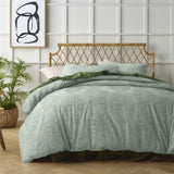 Accessorize Lucas Sage Chenille Cotton Quilt Cover Set Single V442-HIN-QUILTCS-LUCAS-SAGE-SB