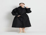 Size XL Black Women's Chic Lightweight Waterproof Raincoat - Long Hooded Packable Rain Jacket with V888-ELOSUNG32629