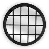 Window Style Mirror - Black Circle 100cm V292-MIRR-ARCH025