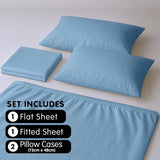 4pc 1000 Thread Count Cotton Rich King Bed Sheet Gift Pack CVC Microfibre Blend in Blue CVC-10KS-BU