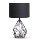 Sarantino Metal Wire Table Lamp in Black Finish With Black Drum Shade LMP-MLM-747