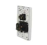 2000 Series 250V 10A Vertical Mount Single Switch Socket Outlet with Removable Extra Switch, White V1202-V1-CLI2015VXWE