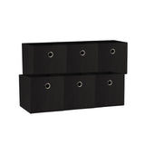 SORTI 33x33x27 CM Black 6-Pack Foldable Storage Cubes - Fabric Bookcase Organizers for Toys and More V510-333733_BLACK_6X_V2