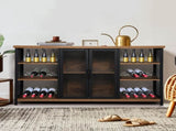 Levede Bar Cabinet Buffet Sideboard Walnut CH1076-WA