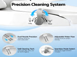 Cefito Non Electric Bidet Toilet Seat O-Shape Dual Nozzle Soft Close WaterMark DIY BIDET-N-ELEC-A106-WH