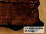 Laura Hill 600-GSM Mink Blanket Queen Size Double-Sided Soft Plush Bed Faux Throw Rug Wine Choc MINK-CH