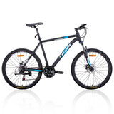 Trinx MTB Mens Mountain Bike 26 inch Shimano Gear 21-Speed [Colour: Matt Black White/Blue] [Size Of V406-M136_19_BLUE