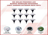 12x Solar Powered LED Buried Inground Recessed Light Garden Outdoor Deck Path V63-831721