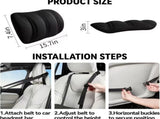 Back Cushion, Height Adjustable Lumbar Support Backrest Cushion with Washable Cover for Car Seat and V1189-LC-QP-00652