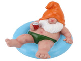 Pool Floater Gnome Statue Resin Pool Party Relaxing Funny Garden Floating Gnome Figurine for Outdoor V1294-YM0901-3111250053412