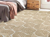 Marlow Floor Rug Soft Embossed Carpet Non Slip Plush Shaggy Rugs Leaf Pattern FR2041-200X290