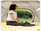 Beige 3-4 Person Lightweight Camping Tent UV Protection Silver Coated, Dual Doors V888-ELOSUNG11290