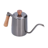 600ml Stainless Steel Manual Coffee Pot Long Narrow Spout Pour Over Kettle with Wooden HandleGray V1294-YM0710-3118210281011