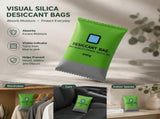 Regular Green Colour Shift Silica Gel Sachets, Visible Humidity Drying Beads, 200g 4 Pack V1221-XM-LB2027-GM76
