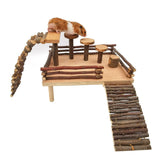 Hamster Climbing Toys Wooden Playing Activity Set, Activity Playground Climb s for V1366-AZ2-W-09980