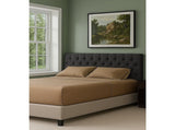 Linen Fabric King Bed Deluxe Headboard Bedhead - Grey V63-821523