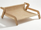 Curved Wooden Cat Lounge Chair with Sisal Scratching Surface Hammock-Style Pet Bed for Indoor V1341-ZY-XMLTHBH6