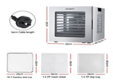 Devanti 10 Trays Food Dehydrator Stainless Steel Visible Glass Door 850W FD-F-1013-10T-SS
