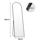 Yezi 165X60CM Full Length Mirror Wall Mounted Mirror Black DECO1036-165-BK