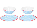 4Pcs/Set Salad Fruit Plate Dish Bowl Set Dinnerware Tableware for Home Restaurant Supplies V1294-YM0721-3118210043511
