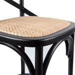 Aster Crossback Bar Stools Dining Chair Solid Birch Timber Rattan Seat - Black V315-VOD-CAFE-13