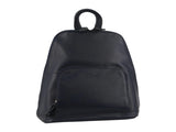 Milleni Womens Twin Zip Backpack Nappa Italian Leather Travel Bag - Navy V563-NL-10767-NAVY